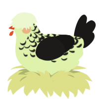 A apple and sable chicken with a half-lace pattern
