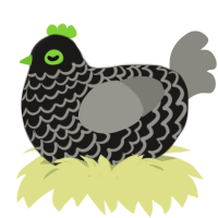 A sable and ash chicken with a lace pattern