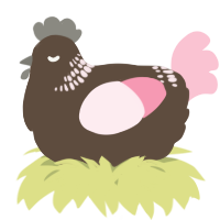 A bark and rose chicken with a neck-band pattern