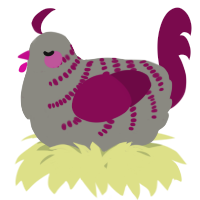 A ash and wine chicken with a half-bar pattern
