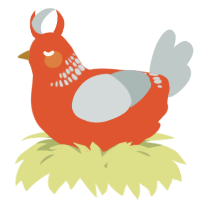A vermilion and silver chicken with a neck-band pattern