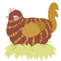 A russet and gold chicken with a bar pattern