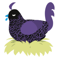 A black and overcast chicken with a double-lace pattern