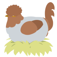 A mist and brown chicken with a head pattern
