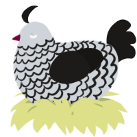 A mist and sable chicken with a lace pattern