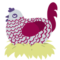 A mist and maroon chicken with a lace pattern