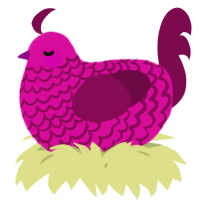 A fuchsia and wine chicken with a lace pattern