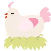 A cream and rose chicken with a half-lace pattern