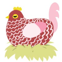 A red and rose chicken with a lace pattern