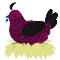 A wine and black chicken with a lace pattern