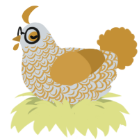 Chrysus, a mist and gold chicken with a double-lace pattern