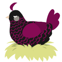 Capella, a sable and wine chicken with a lace pattern
