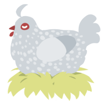 A mist chicken with a speckle pattern