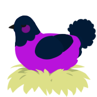A amethyst and tumblr chicken with a head pattern