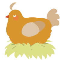 A orange and beige chicken