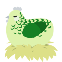 A apple and leaf chicken with a half-lace pattern