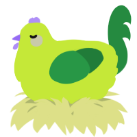 A lime and viridian chicken