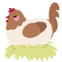 Cuter Drumstick, a cream and brown chicken with a head pattern