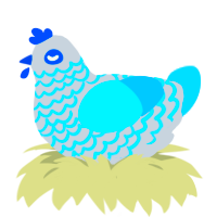 Hirayki, a mist and cerulean chicken with a lace pattern