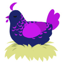 ex navy seal, a navy and amethyst chicken with a half-lace pattern