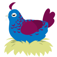 A sapphire and wine chicken with a half-lace pattern