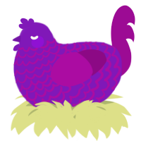 A violet and plum chicken with a lace pattern