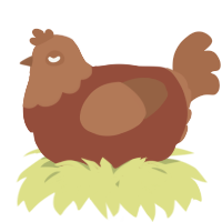 A russet and brown chicken with a head pattern