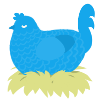 A sky chicken with a lace pattern