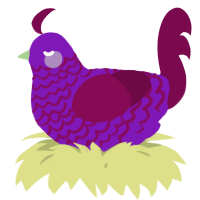 A violet and wine chicken with a lace pattern