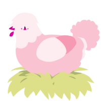 A rose chicken with a head pattern