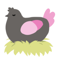 greypink, a grey and pink chicken