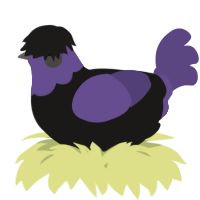 A sable and overcast chicken with a head pattern