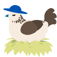 A cream and bark chicken with a neck-speckle pattern