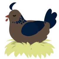 A bark and tumblr chicken with a neck-speckle pattern