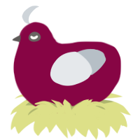 A maroon and mist chicken