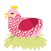 regina, a rose and crimson chicken with a lace pattern