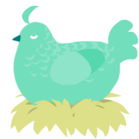 A mint chicken with a half-lace pattern