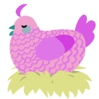 A pink and orchid chicken with a lace pattern