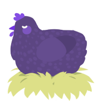 A overcast chicken with a speckle pattern