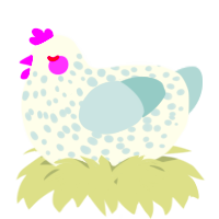 A white and silver chicken with a speckle pattern