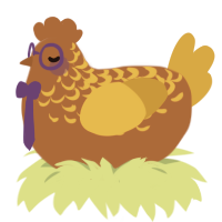 erd, a russet and ochre chicken with a half-lace pattern