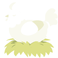 singularity, a white chicken with a head pattern
