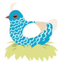 Ice mint, a cerulean and cream chicken with a lace pattern
