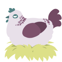 A orchid and wine chicken with a neck-band pattern