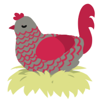 A ash and crimson chicken with a lace pattern