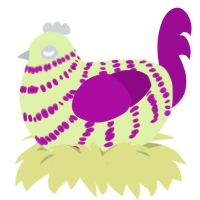 (unnamed), a apple and plum chicken with a bar pattern