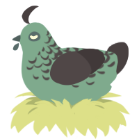 A cerulean and navy chicken with a half-lace pattern