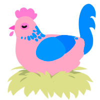 Cotton Candy, a rose and sapphire chicken with a neck-speckle pattern