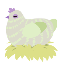 till, a mist and gluppy chicken with a bar pattern