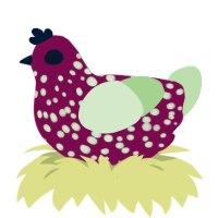 sus wine, a wine and gluppy chicken with a speckle pattern